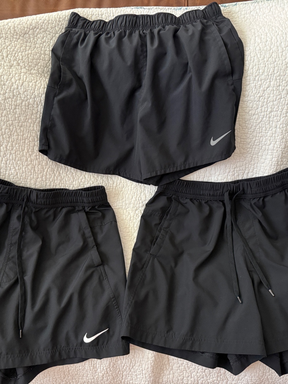 Nike Men's Black Athletic Shorts with Reflective Swoosh